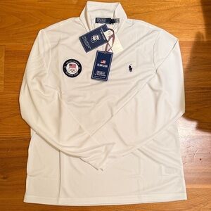 Polo By Ralph Lauren Team USA Olympic team Long Sleeve white Polo Shirt